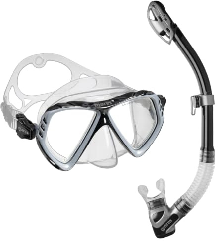 Mares Combo La Costa Dry Schnorchelmaske für Erwachsene, Hartglas, Schnorchel 100% Dry Top, Entlüftungsventil