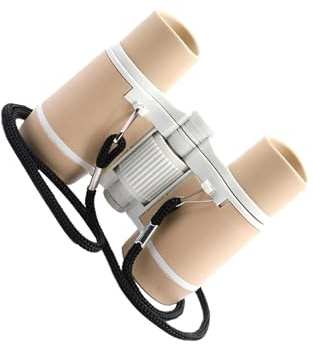 QLECXZI Mini binoculares para niños, regalo para aventuras al aire libre y aprendizaje divertido con lentes de potencia 4x30. Binoculares compactos para que, Café Negro, 8.8 x 11 x 4 cm