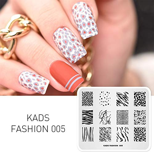 KADS Nail Art Stamping de moda Plantilla Uñas Decoración Pegatinas Imagen de Bricolaje Manicura Estampado Placa Herramientas de la Plantilla (FASHION 005)