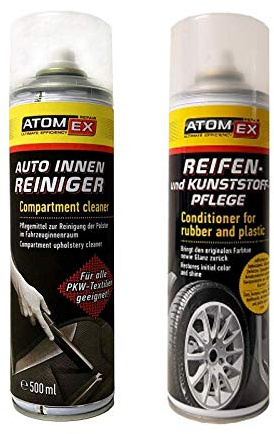 XADO Set für Innenraum-Pflege und Kunststoff-Pflege - 1X AtomEx Innenreiniger + 1X Reifen- und Kunststoff-Pflege