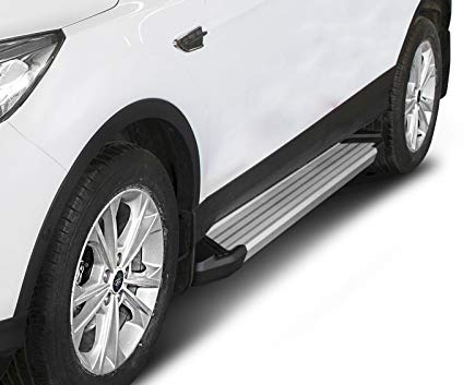 J&J AUTOMOTIVE Basic Rival Trittbretter mit ABE passend für Ford Kuga 2013-2019, OEM Design Aluminium Silber Passform Links und Rechts 2-teilig