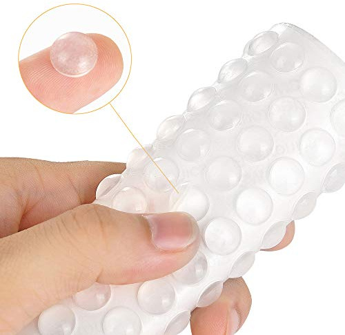200PCS Cabinet Bumpers Clear Rubber Bumpers Self Adhesive, Soft Close Cabinet Door Bumper Dots, Sound Dampening Cupboard Door Bumpers Pads for Kitchen Drawers, Picture Frames, Furniture