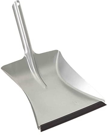Novaliv Kehrblech Silber Verzinkt mit Gummilippe für feinen Staub - Kehrschaufel Metall Kehrblech zum Aufkehren Kohleschaufel Handkehrset Kehrblechset Kehrschaufel - Camping Feger und Kehrblech