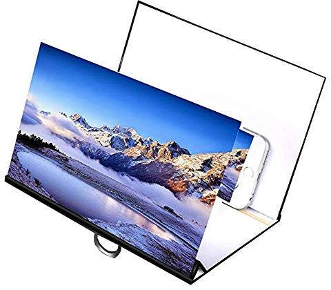 FHKBB Lupe, 3D-HD-Telefonbildschirmlupe, tragbarer 8-Zoll-Telefonbildschirmverstärker aus Holz, 2x-3x-Vergrößerung, praktischer Standhalter für Telefonhalterungen Kompatibel mit Samsung