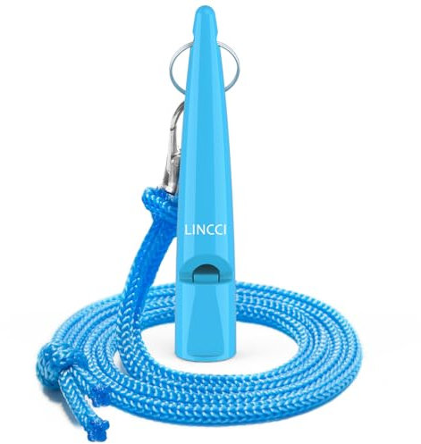 LINCCI Hundepfeife mit Pfeifenband für Hundetraining & Erziehung Profi Trainingspfeife mit Genormte Frequenz Hörbar Hundepfeifen Rückruf Laut & Weitreichend Hunde Pfeife mit Umhängeband Blau
