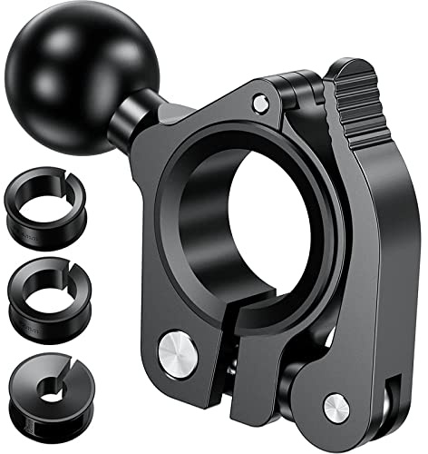 Aluminium Ball 1 Adapter Mount Base, Adapter-Halterung Kein Werkzeug Installation für 0.5'' to 1.26'' Lenker-/Fahrrad-/Motorrad-Handyhalterungen, Kompatibel mit RAM-Halterungen (Schwarz)