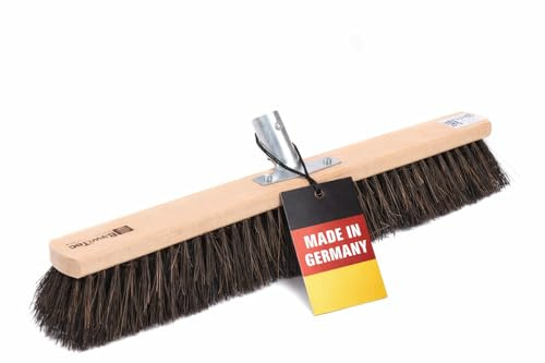 Straßenbesen Arenga Borsten 100cm Besen mit Metall-Stielhalter ohne Stiel | Nassfest und Ölbeständig, Metall-Stielhalter 27-28mm, Für Draußen Außenbereich
