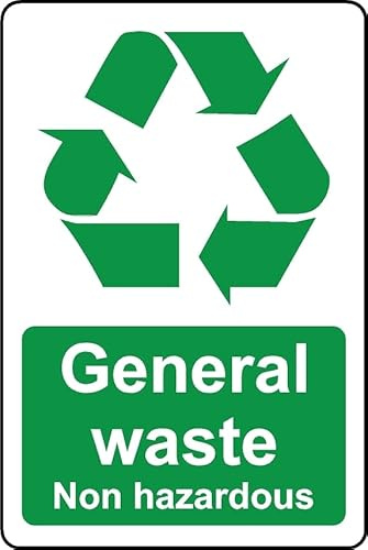 Non Hazardous General Waste Safety Sign - 1mm Plastic Sign (200mm x 150mm)