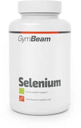 GymBeam Hochdosiertes Selen - Selen-Tabletten für Veganer, essenzieller Mineralstoff für Spermatogenese, Immunsystem, Schilddrüse, gesunde Haare & Nägel, Schutz vor Oxidativem Stress, 90 caps