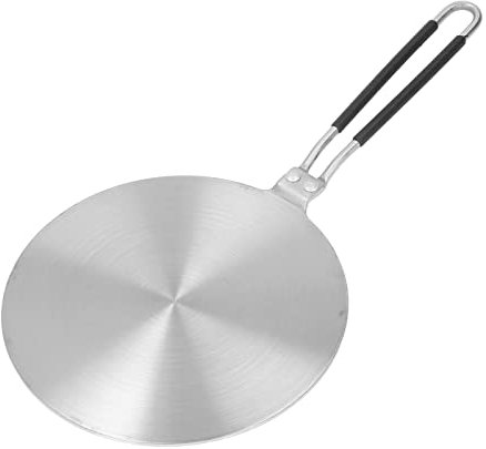 Qcwwy Heat Diffuser Plate, Stainless Steel Heat Diffuser Induction Plate with Handle Comfortable to Use Heat Diffuser Induction Converter for Induction Cooker Fast Heating 7.7inch