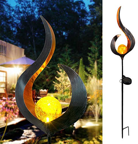 Viitech Luci Solari Esterno Giardino Fiamma, Metallo Lampade Solari da Giardino Torcia Luce con Effetto Fiamma Realistico, Luci Decorative per Esterno, Giardino, Patio, Prato, Corridoio