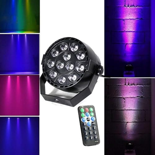 Mini LED Lichteffekte, 12x3W 3 in1 RGB Scheinwerfer LED PAR 7CH Bühnenbeleuchtung DMX Disco Licht Party Licht LED Bühnenlicht Stage Lichteffekt für Hochzeit Party Beleuchtungen