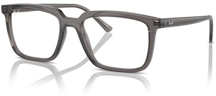 Ray-Ban Montature da vista rettangolari unisex Rx7239 Alain, Lenti opalino grigio scuro/demo, 52 mm