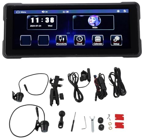 Navegador GPS para Motocicleta de 7 Pulgadas con ConectividadDual y Pantalla Impermeable de Alta Resolución para Conducción y Viajes Diarios