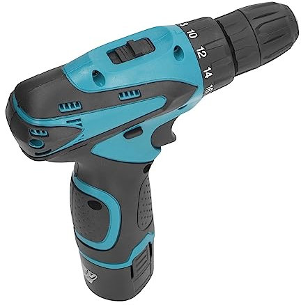 Pequeño Taladro Inalámbrico 12V 3/8 portabrocas sin Llave 350 Torsión AC110-240V Llave Eléctrica 2 Velocidades Variables para Bricolaje (Enchufe europeo)