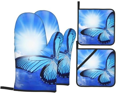 Personalisierte Beauty-Ofenhandschuhe und Topflappen-Sets. Hitzebeständig und wasserdicht. Mit Aufhängeringen. Für Küche, Grillen, Backen und Kochen.