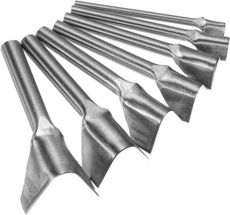 sourcing map V-förmiger Lederstanzer, 10 mm - 40 mm, Lederschneider, Gürtelendschneider, Kohlenstoffstahl, V-Form-Stanzwerkzeug zum Basteln von Riemen, Gürtel, Geldbörse und Tasche, 7 Stück