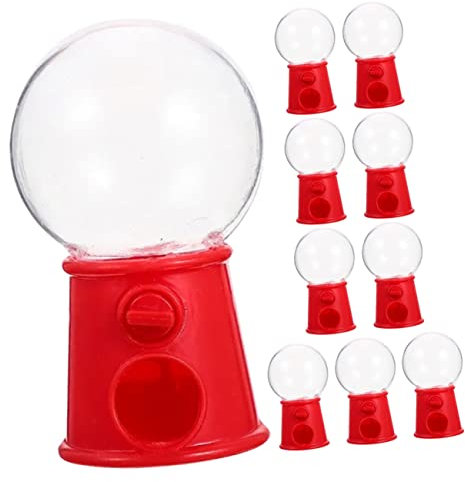 MAGICLULU 10 Pièces Machine à Capsules De Machine à Gommes Distributeur De Machines à Saisir Les Jouet Boule De Gomme. Machine Mini-jouet Rouge Plastique