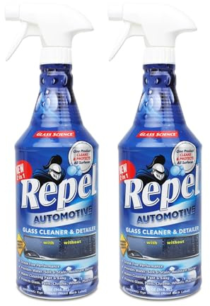 Repel Auto Glass Cleaner, Streak-Free with Protective Nano Barrier. Minerals, & Grime. Makes Glass Self-Cleaning. Safe & Non-Toxic - 32 oz