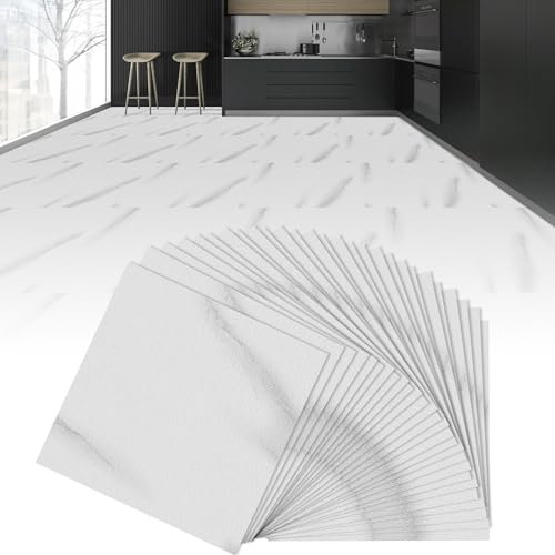 XMTECH Suelo cuadrado de PVC autoadhesivo para suelo de vinilo, adhesivo para el suelo de bricolaje, impermeable, para cocina, salón, baño, garaje, 30 x 30 cm, grosor: 1,5 mm, 27 unidades - 2,51 m²,