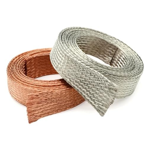 ZGXNYI Manicotto per Cavi Cavo schermato in Rame stagnato da 1 m/5 m, Guaina Metallica espandibile da 2 mm a 30 mm Copri Cavi Elettrici(Pure Copper,25MM_5 Meters)