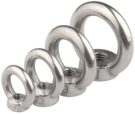 YDHSIKK Ringmuttern aus Edelstahl, Ringmuttern aus Edelstahl 304 M3 M4 M5 M6 M8 M10 M12 mit Ringöse, stabile Schulter-Ringschraube, tragbare Ringschrauben, einfache Struktur(M5)