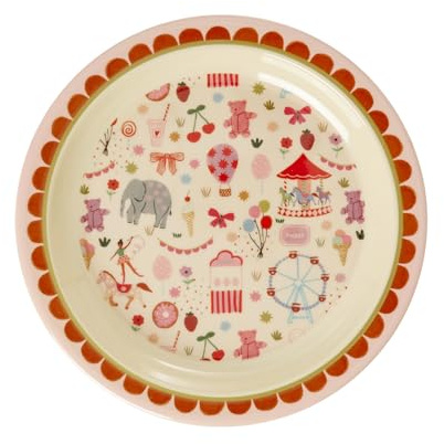 Rice Melamin Kinderteller Teller - Pink - Fun Fair Print