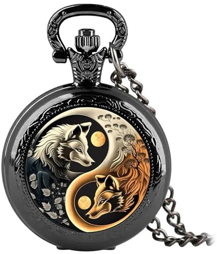 YIHAOYH Mini Quartz Pocket Watch for Women Men with Chain Pendant Gift