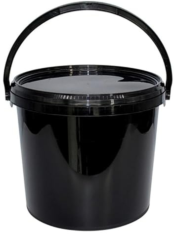 10L Black Plastic Bucket with Lid – Heavy Duty, Food Grade & Leak-Resistant | Multi-Purpose Storage for Liquids, Solids, Paint, Waste & More (5)