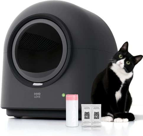 ABRCT Katzenklo Selbstreinigend Katzentoilette L1-PRO, Automatisches Katzenklo Elektrisches, APP-Steuerung, Selbstreinigendes Katzenklo für 2 Katzen Mehrere Katzen, Dunkelgrau