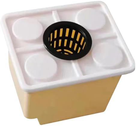 SOIMISS Seau Hydroponique De Plantation Hors Sol Couvercle Et Panier pour Culture en Serrage, Jardinière Plastique Solide 1 Trou, Légumes Fruits Balcon Agriculture Hydroponique