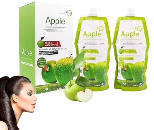Apple Black Haarfärbecreme,96/72 Stunden Apples Haarcreme, Schnelle Grauabdeckung,Langlebige Farbe,Anti-Ausbleichen,Sanfte Pflege der Kopfhaut,Nicht Klebrig,für den Salon,für den Heimgebrauch (96H)