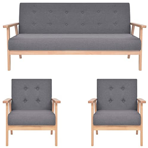 WEMYUFURN Bequeme 3-Sitzer Sofagarnitur mit 2 Sesseln - Weiche Polyesterbezüge und Schaumstoffpolsterung für Entspannung - Stabiler Holzrahmen und einfache Montage - Sofa und Sessel