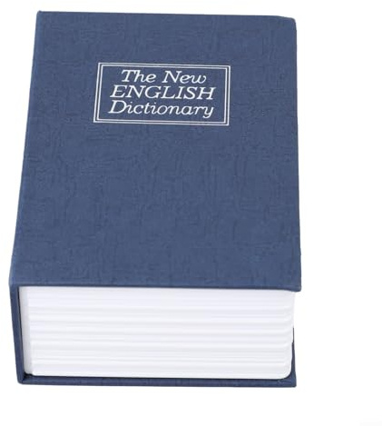 Coffre-fort en forme de livre avec serrure à combinaison pour bijoux et clés, compact et léger pour une utilisation à la maison ou au bureau (bleu)