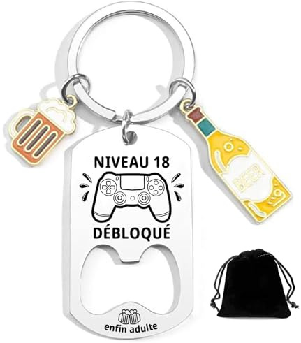 XWXWXW Porte-Clés pour 18 Anniversaire 18 ans Cadeau Décapsuleur Personnalisé Porte-clés Anniversaire 18 ans Garcon Idée Porte-clés Original Homme