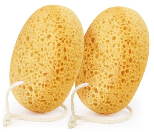 Flintronic 2PCS Bath Sponge, Large Shower Sponge for Women Men, Exfoliating Body Sponges with Dense Foam for Gentle & Deep Cleansing, for Sensitive Dry Skin