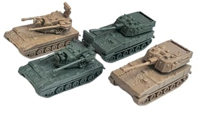 MotiveTech 4 Pieces 1/144 Puzzle DIY Assembly Miniature Sandbox Toy Armored Toy Crawler Car for Children Collection