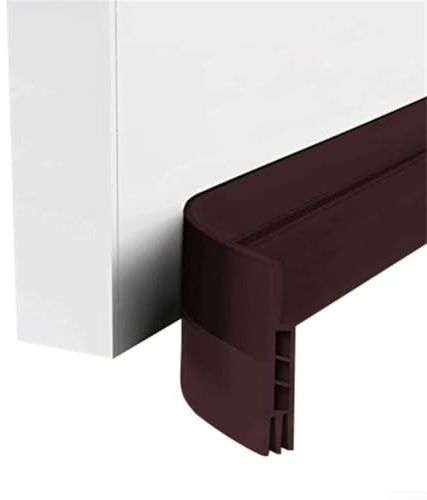 Boudin de porte intérieure 1 m avec bande d'étanchéité pour isolation phonique et coupe-vent - Convient pour portes coulissantes et placards - Marron