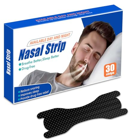 Bandelettes Nasales,Patch Anti Ronflement nez, Adaptés à l'exercice, à une Respiration Plus Douce et à une Meilleure Qualité de Sommeil. (Noir)