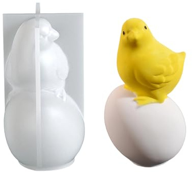 CHIZISX Stampi in silicone per uova di pulcino per uso alimentare in silicone per resina epossidica che fa sapone cioccolato decorazione pasquale stampo