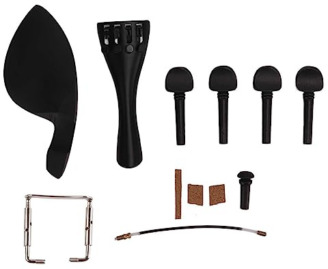 Accesorios para Violín de 4/4, Kit de Repuestos con Metal y Madera Negra - Calidad Sonora Excelente, Durabilidad y Mantenimiento para Instrumentos Musicales
