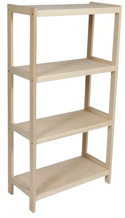 Stolarstwo Wochnik S.C. Estantería para cargas pesadas de madera de haya maciza, 133 x 70 x 38 cm (alto x ancho x profundidad), 4 estantes, hasta 60 kg por estante, extra estable, estantería de taller