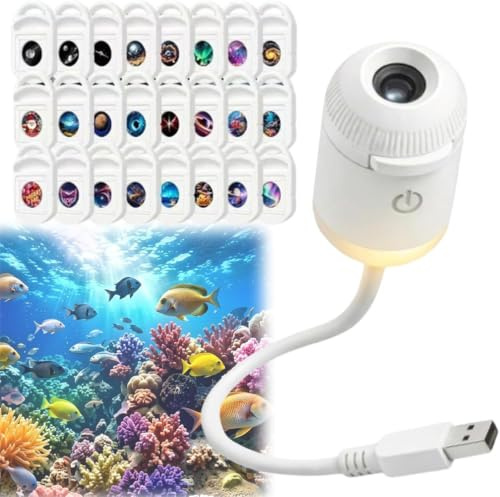 Générique Projecteur de lumière Nocturne holographique HD Smart Dynamic 5D projecteur d'étoiles HD Plug and Play, projecteur d'étoiles Galaxie réglable, projecteurs de Galaxie et de Lune USB à 360°