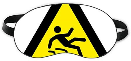 Warning Symbol Yellow Black Slippy Floor Triangle Sleep Eye Shield Soft Night Blindfold Shade Cover