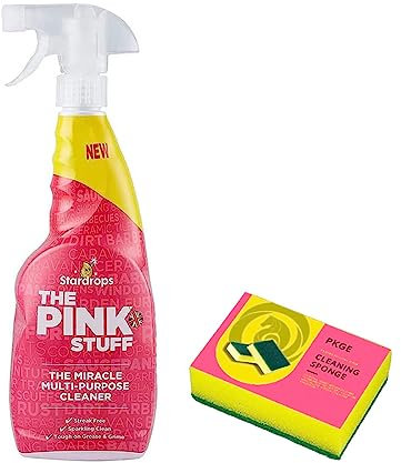 Pkge 850ml The Pink Stuff Multipurpose Miracle Cleaning Spray Trigger Grease Stains hick Cleansing Bathroom Foam Gel Cleaner Spray Grime Shine - Includes 1 Cleaning Cloth (Pack of 1