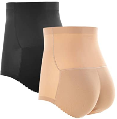 SUIUOI 2 Piezas de Control de Barriga, Moldeador de Cuerpo, Cintura Alta, Bragas Moldeadoras de glúteos, Pantalones Cortos, Bragas Acolchadas para Control de Barriga, Moldeador de Cuerpo Acolchado