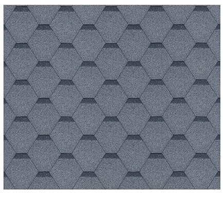 Bitumenschindeln-Set Hexagonal Rock H391GREY, Grau Bitumen-Dacheindeckung Timbela M391 für Gartenhaus
