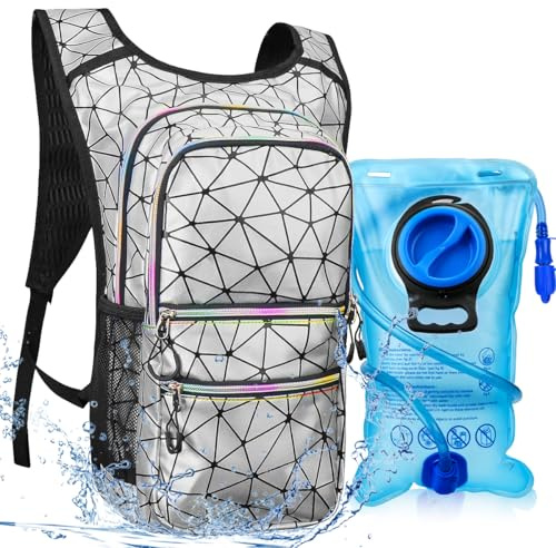 CITCAR Trinkrucksack, Wasserrucksack mit 3L Trinkblase Leichte Isolierung, Festival Essential, Rave Trinkrucksack, Hydropack Rucksack für Rave, Wandern, Radfahren, Laufen, Festival Gear