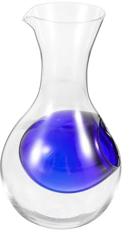GOOHOCHY 400ml Blue Glass Wine Decanter Ice Slot Wine Dispenser Carafe and Whisky Home Bar Use