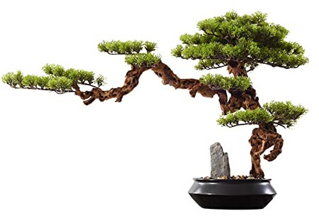 Künstlicher Bonsai Künstliche Bonsai-Kunstbaum-Pflanzendekoration, künstliche Zimmerpflanzen im Topf, künstliche Bonsai-Kiefer for Desktop-Wohnkultur, hoch 20,4 Künstliche Zimmerpflanzen im Topf